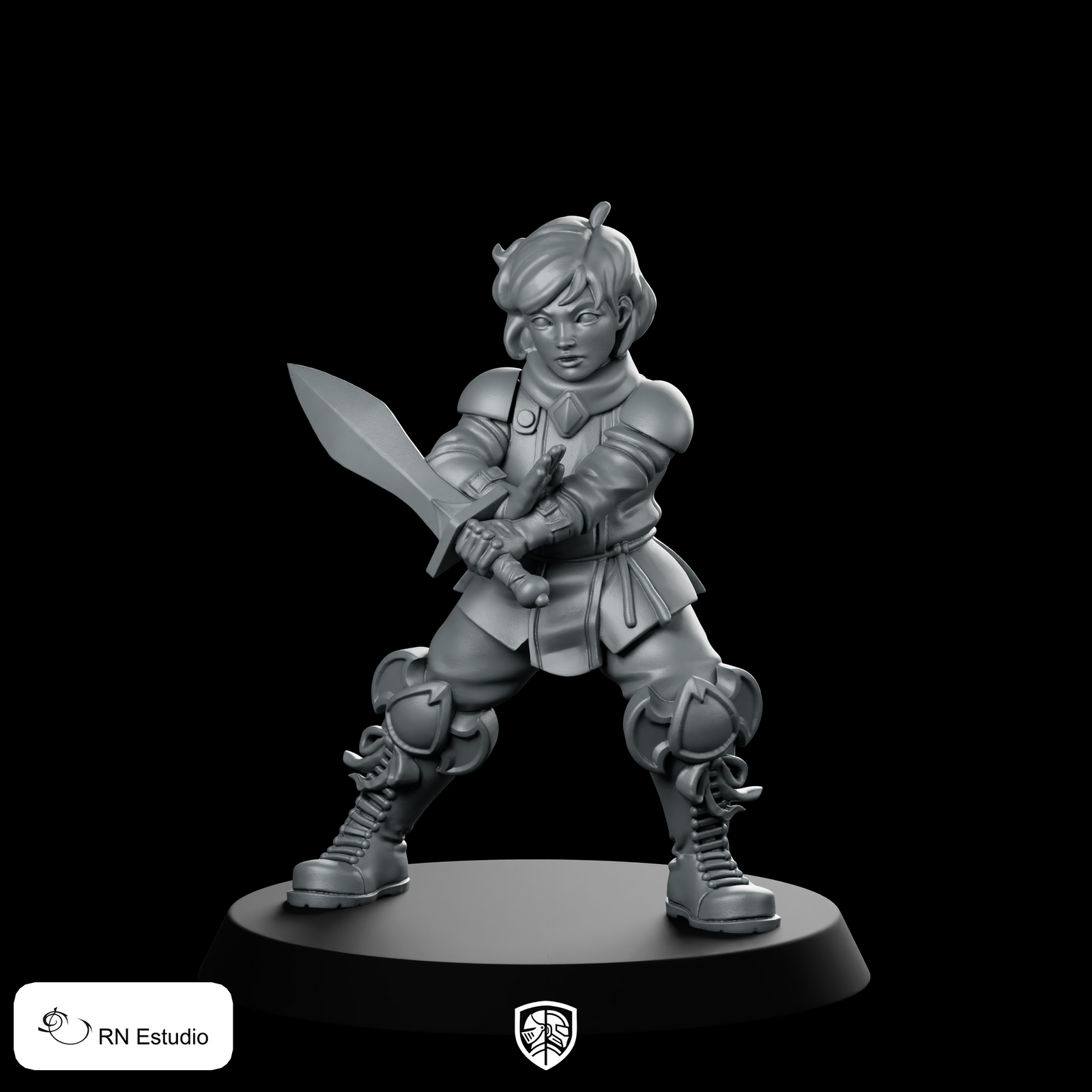 Fantasy Adrian Young Squire Miniature Armoured Swordfighter Hero
