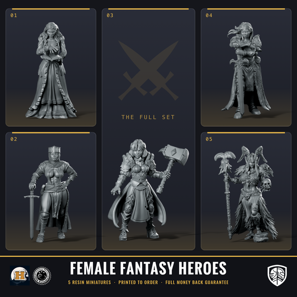 Fantasy Adventuring Party Bundle: 5 Resin Miniatures