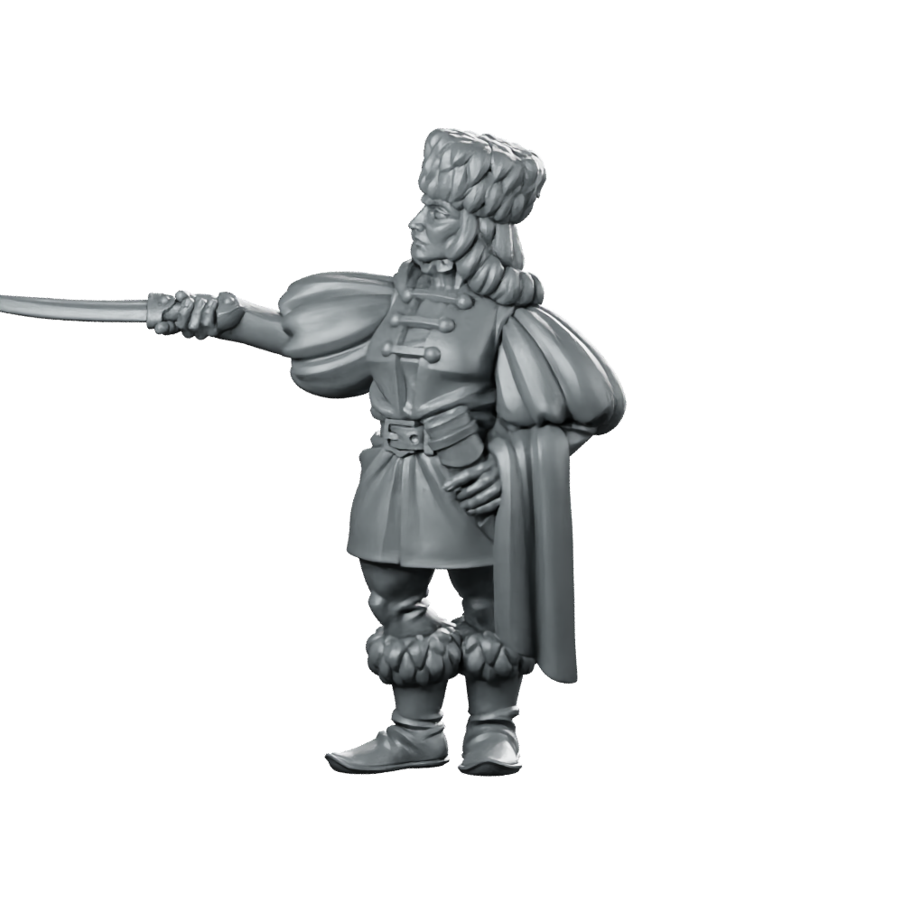 Fantasy Cossack Leader Miniature Miniature 360 Spin 01