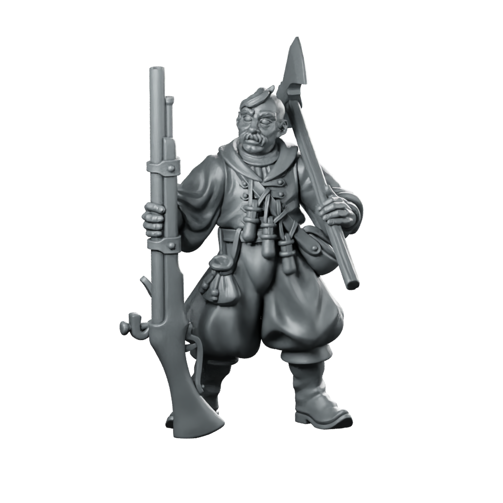 Fantasy Cossacks Monopose 10 Miniature 360 Spin 01