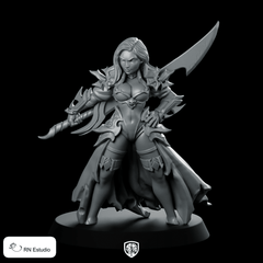 Fantasy Dalila Sword Miniature Female Warrior Scythe Hero - RN Estudio - We Print Miniatures