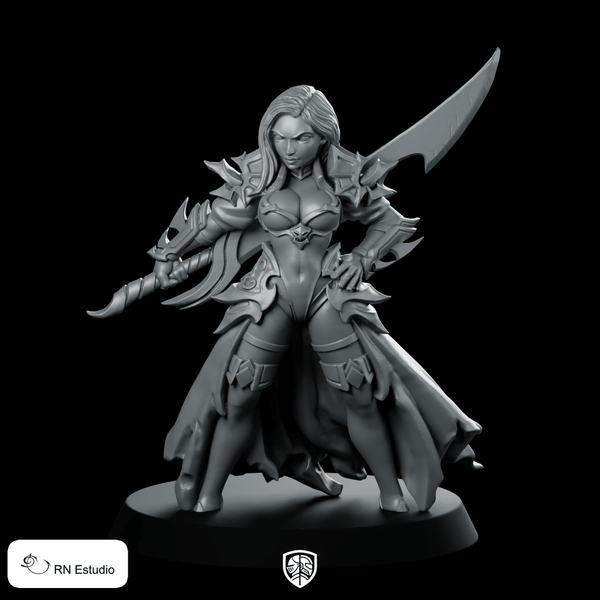 Fantasy Dalila Sword Miniature Female Warrior Scythe Hero - RN Estudio - We Print Miniatures