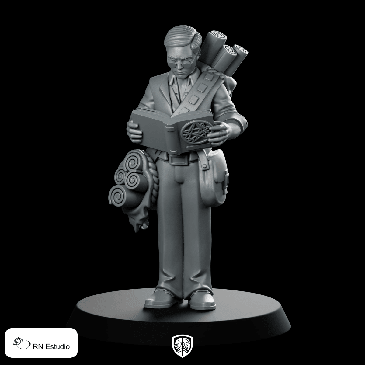 Fantasy Howard Adventurer Miniature Scholar Map Reader RPG - RN Estudio - We Print Miniatures