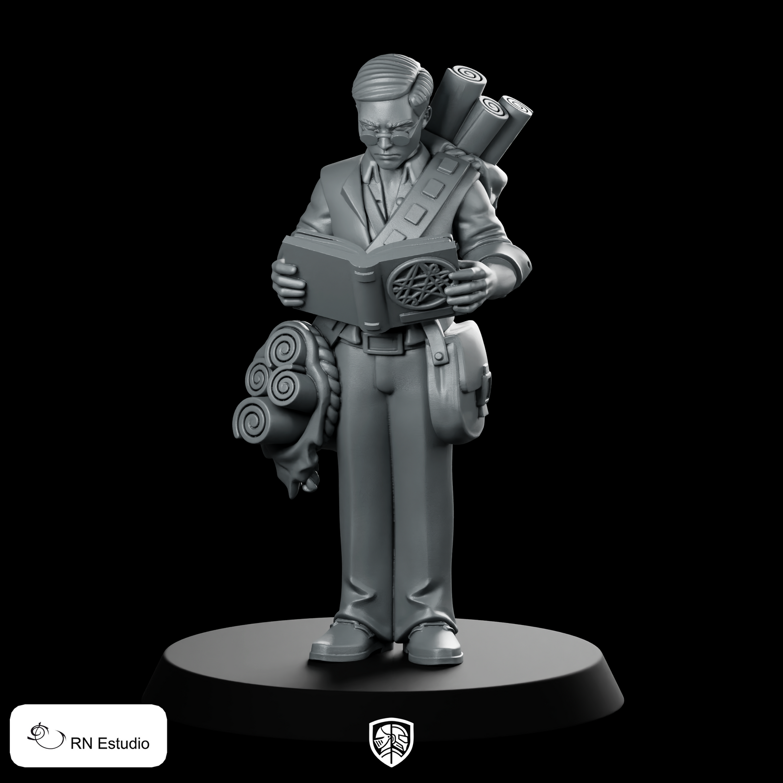 Fantasy Howard Adventurer Miniature Scholar Map Reader RPG