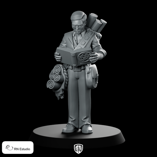 Fantasy Howard Adventurer Miniature Scholar Map Reader RPG