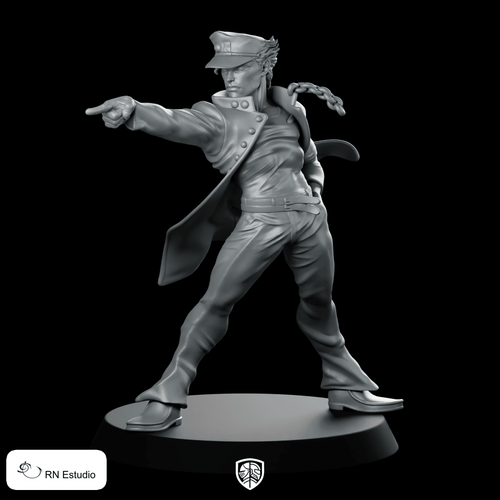 Fantasy Jotaro Jrpg Miniature Pointing Anime Hero - RN Estudio - We Print Miniatures