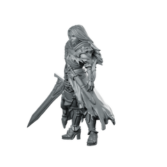 Fantasy Lydia the Lioness Miniature Female Warrior Sword Miniature 360 Spin 01