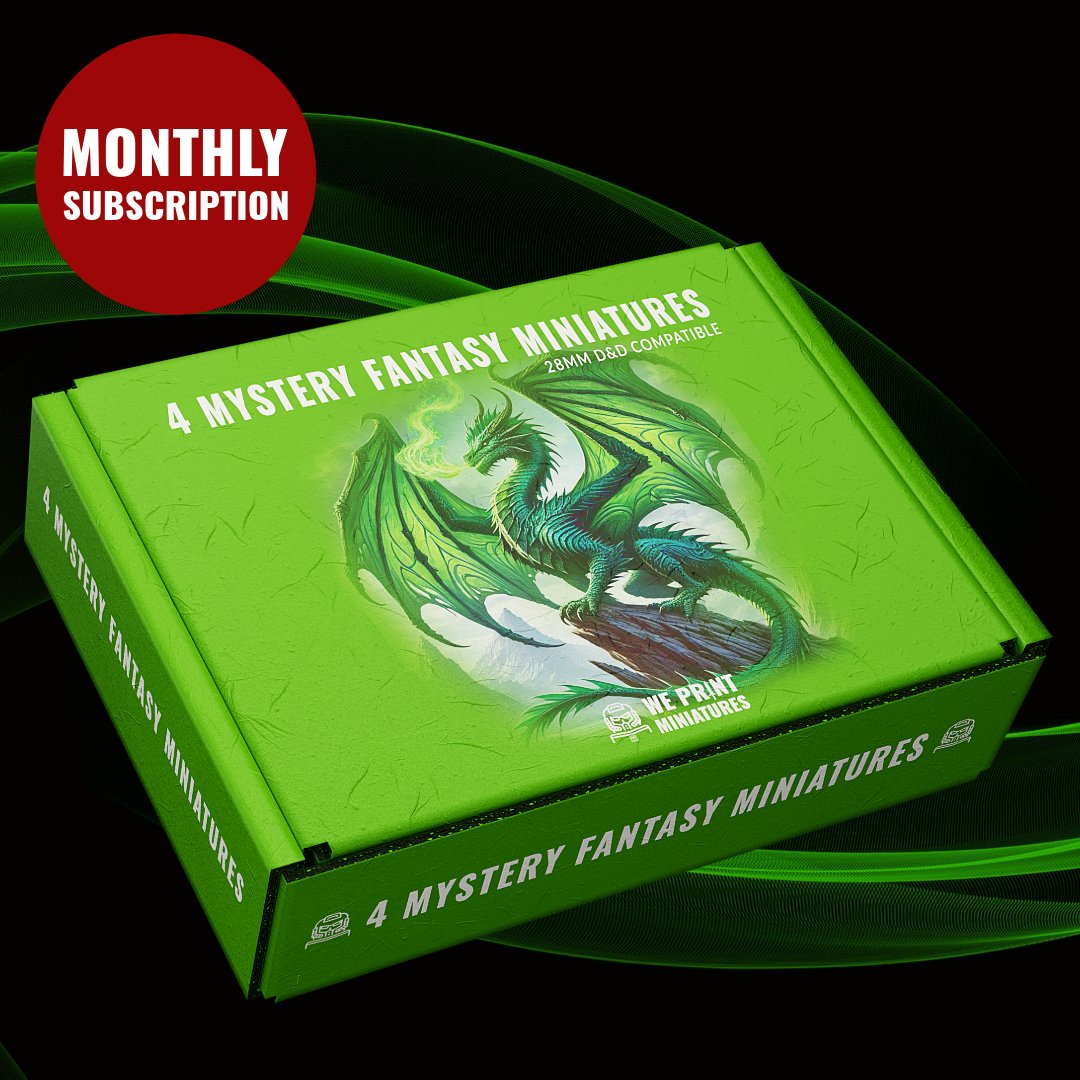 Fantasy Monthly Miniatures Mystery Box Subscription - We Print Miniatures - We Print Miniatures