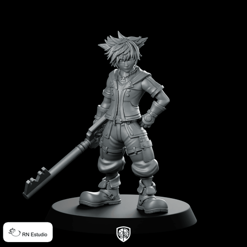 Fantasy Sora Ven Jrpg Miniature Keyblade Hero - RN Estudio - We Print Miniatures
