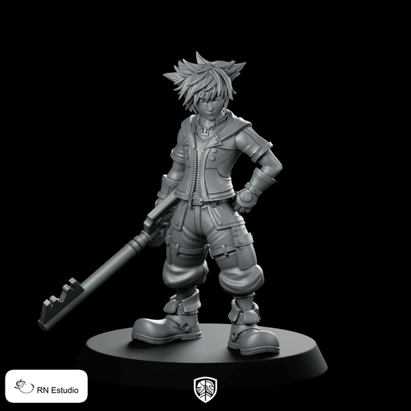 Fantasy Sora Ven Jrpg Miniature Keyblade Hero - RN Estudio - We Print Miniatures