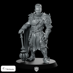 Fantasy Uthoran Dragon Knight Miniature Armored Mace Hero