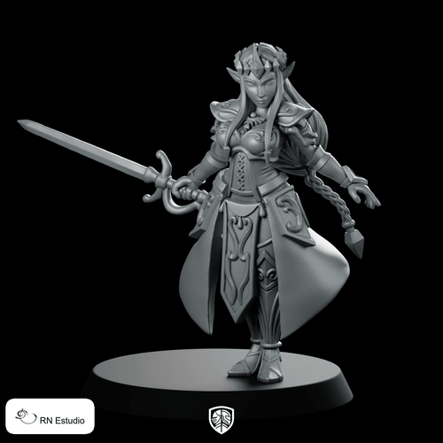 Fantasy Zalidra Elven Princess Miniature Royal Swordswoman Hero - RN Estudio - We Print Miniatures