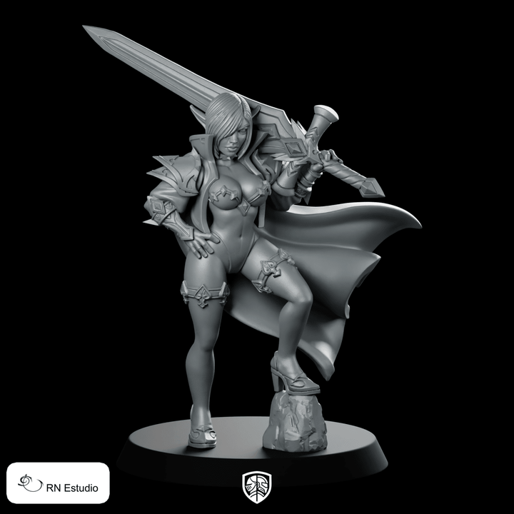 Fantasy Zeeras Slayer Miniature Female Warrior Greatsword Hero