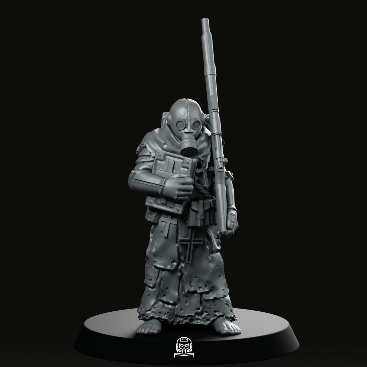 Fantatic With Book Trench Crusade Miniature - Onmioji - We Print Miniatures
