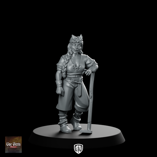 Farm Lady Fantasy Miniature Rural NPC Farmer