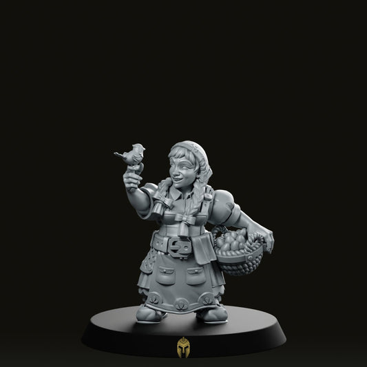 Farmer Dubrama Female with Basket with Eggs Miniature - CastNPlay - We Print Miniatures