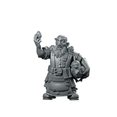 Farmer Dwokhud Male with Egg Miniature Dwarf NPC Miniature 360 Spin 01