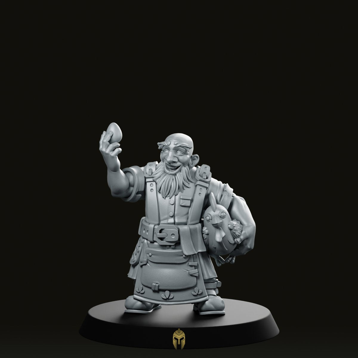 Farmer Dwokhud Male with Egg Miniature - CastNPlay - We Print Miniatures