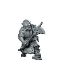 Farmer Otteren Male Holding Hoe Miniature Grumpy Dwarf Miniature 360 Spin 01