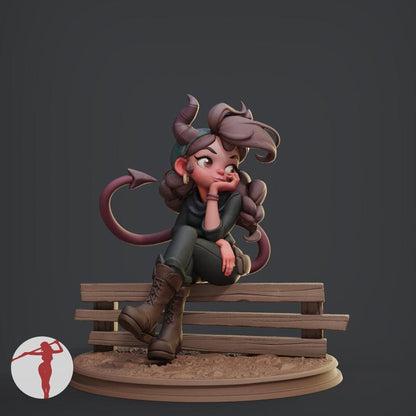 Farmgirl Tiefling Female Miniatures - Female Miniatures - We Print Miniatures