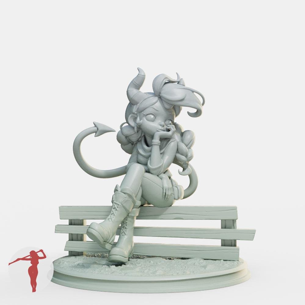 Farmgirl Tiefling Female Miniatures - Female Miniatures - We Print Miniatures