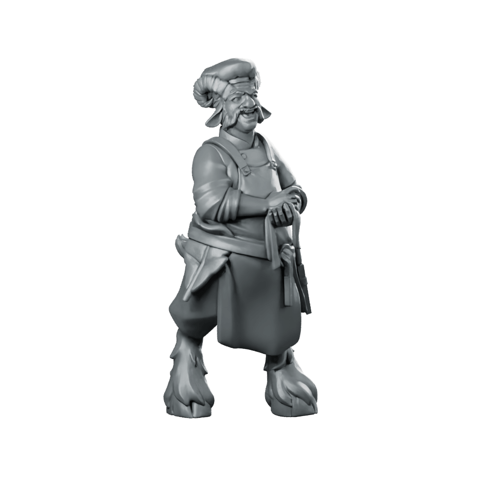 Faun Cook Miniature Satyr Chef - CastNPlay - We Print Miniatures
