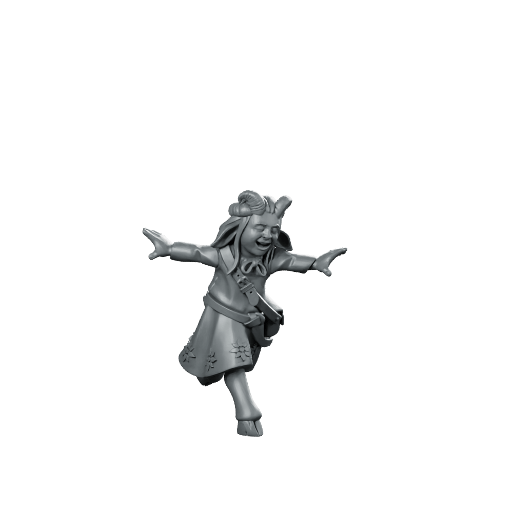 Faun Girl Miniature Laughing Satyr Child - CastNPlay - We Print Miniatures