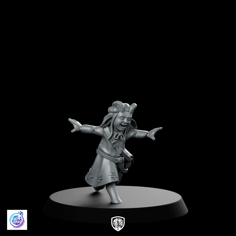 Faun Girl Miniature Laughing Satyr Child - CastNPlay - We Print Miniatures