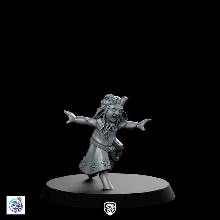 Figurine Faun Girl, Enfant Satyre Rieur