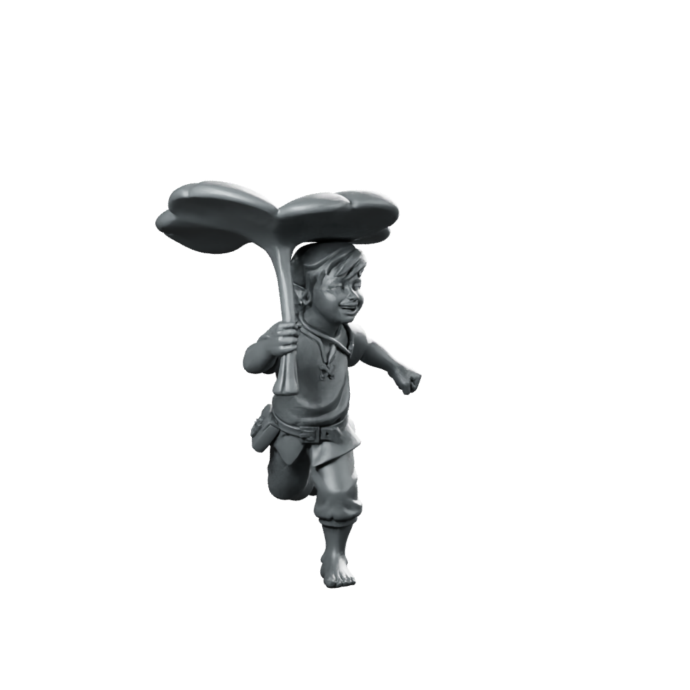 Faun Kid Miniature Halfling Child Tree Branch Miniature 360 Spin 01