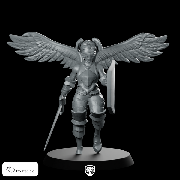 Feathersword Miniature Winged Sword Shield Heroine Fantasy