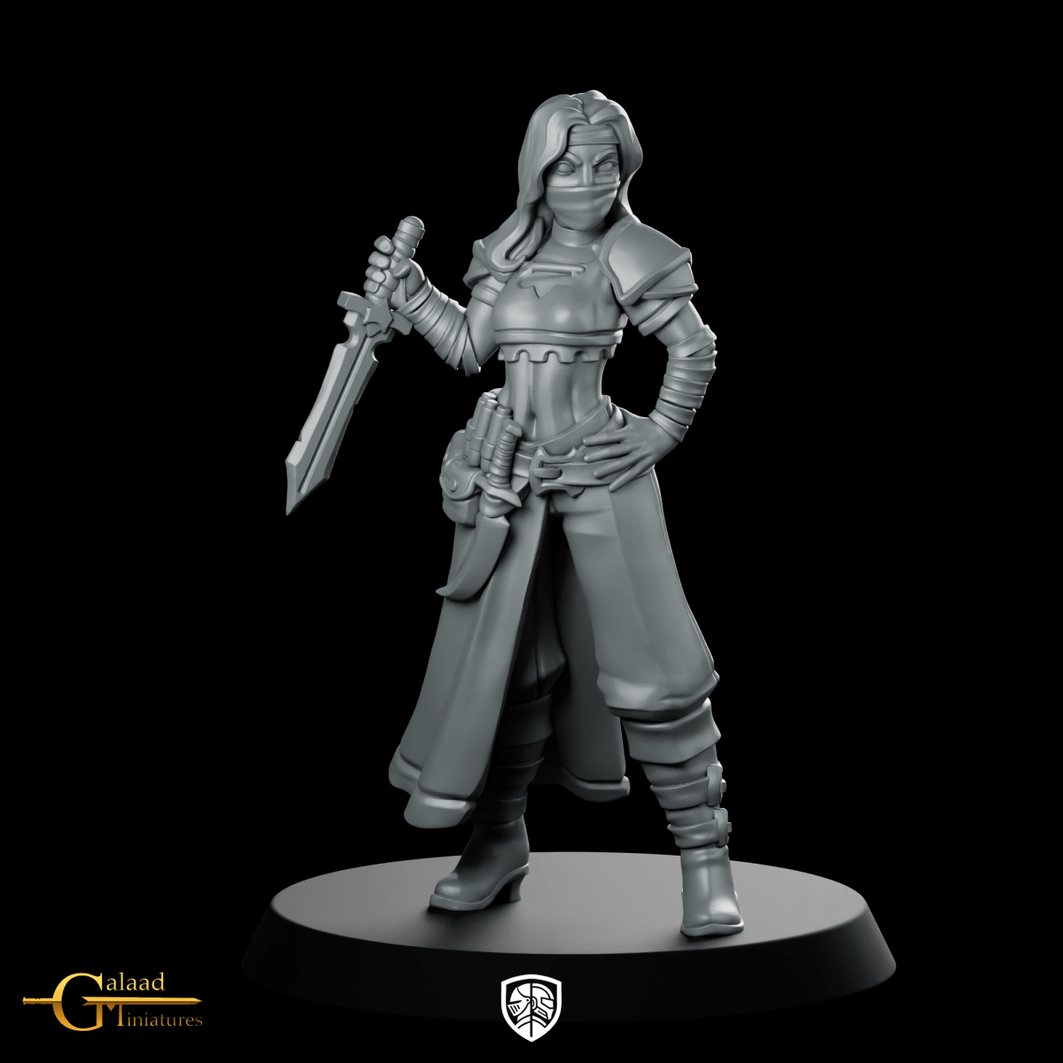 Female 03 Miniature Masked Rogue Duellist - Galaad - We Print Miniatures