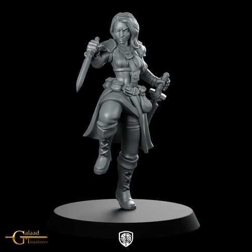 Female 04 Miniature Rogue Duellist - Galaad - We Print Miniatures