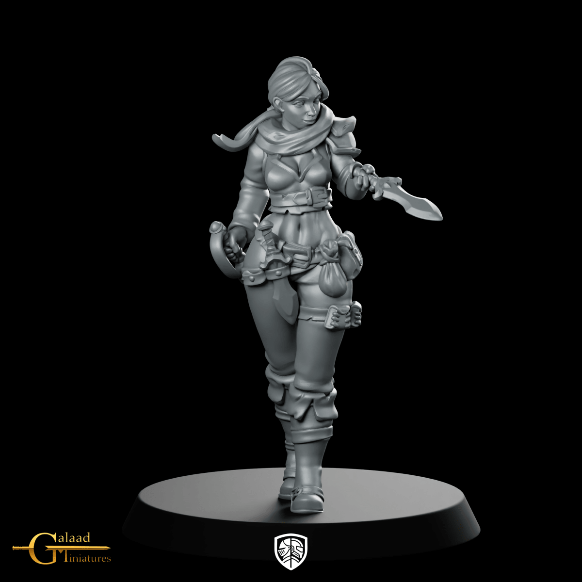 Female Bandit 01 Miniature Rogue Adventurer Dagger - Galaad - We Print Miniatures