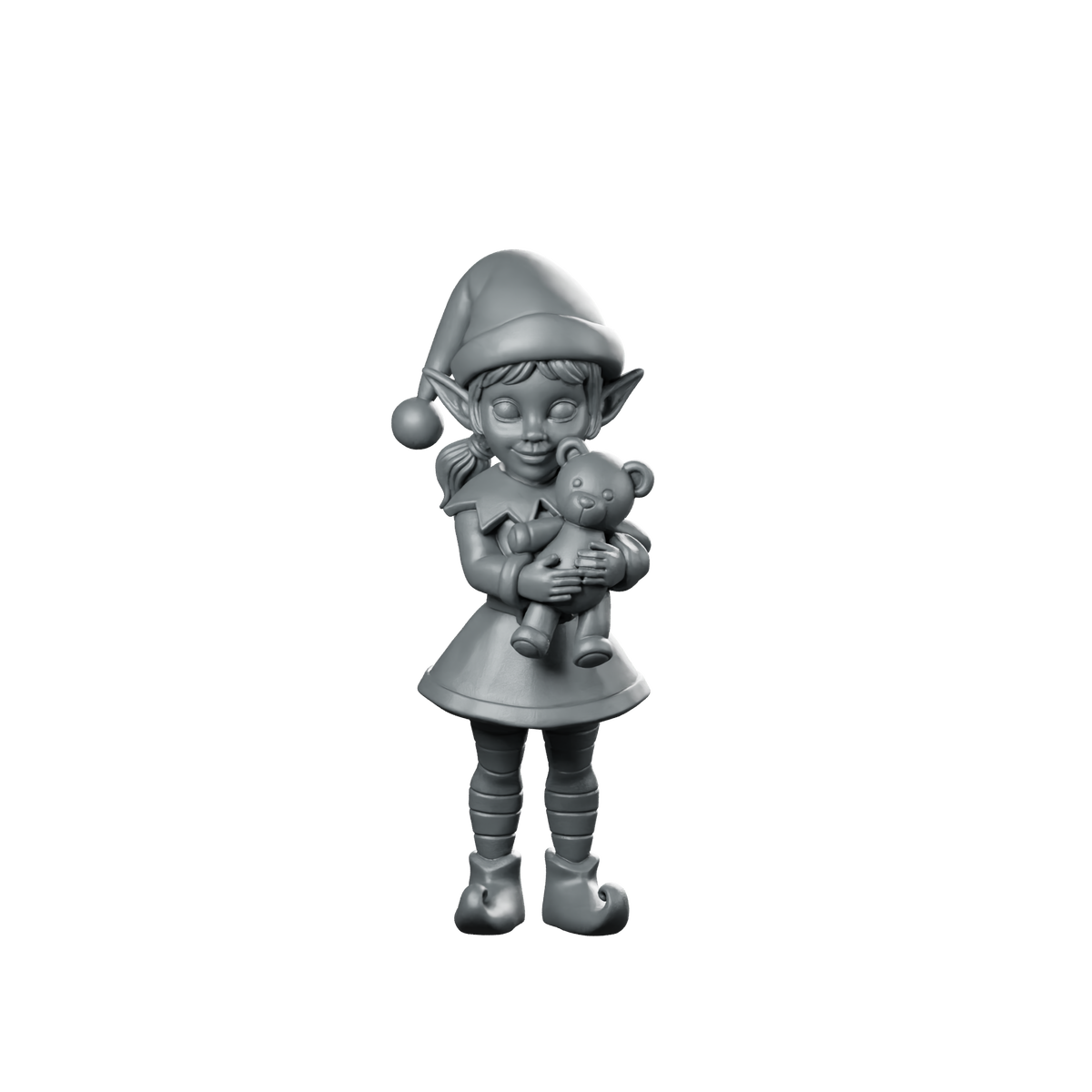 Female Christmas Elf With Teddy Miniature Miniature 360 Spin 01