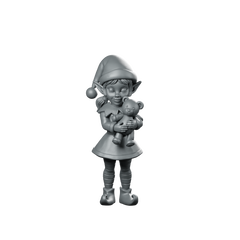 Female Christmas Elf With Teddy Miniature Miniature 360 Spin 01