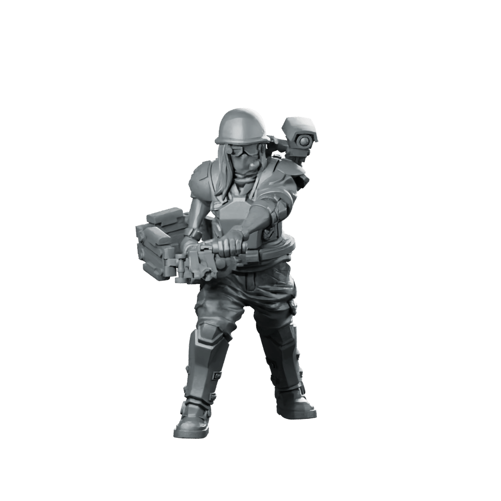 Female Colonial Marine Pvt Christina Zoler Miniature Sci - Fi - Papsikels Miniatures - We Print Miniatures