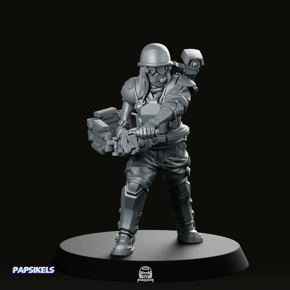 Female Colonial Marine Pvt Christina Zoler Miniature - Papsikels Miniatures - We Print Miniatures