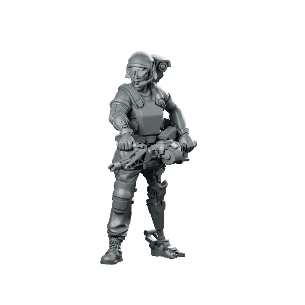 Female Colonial Marine Pvt Kae Peralta Miniature Cybernetic - Papsikels Miniatures - We Print Miniatures