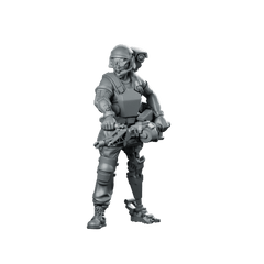 Female Colonial Marine Pvt Kae Peralta Miniature Cybernetic - Papsikels Miniatures - We Print Miniatures