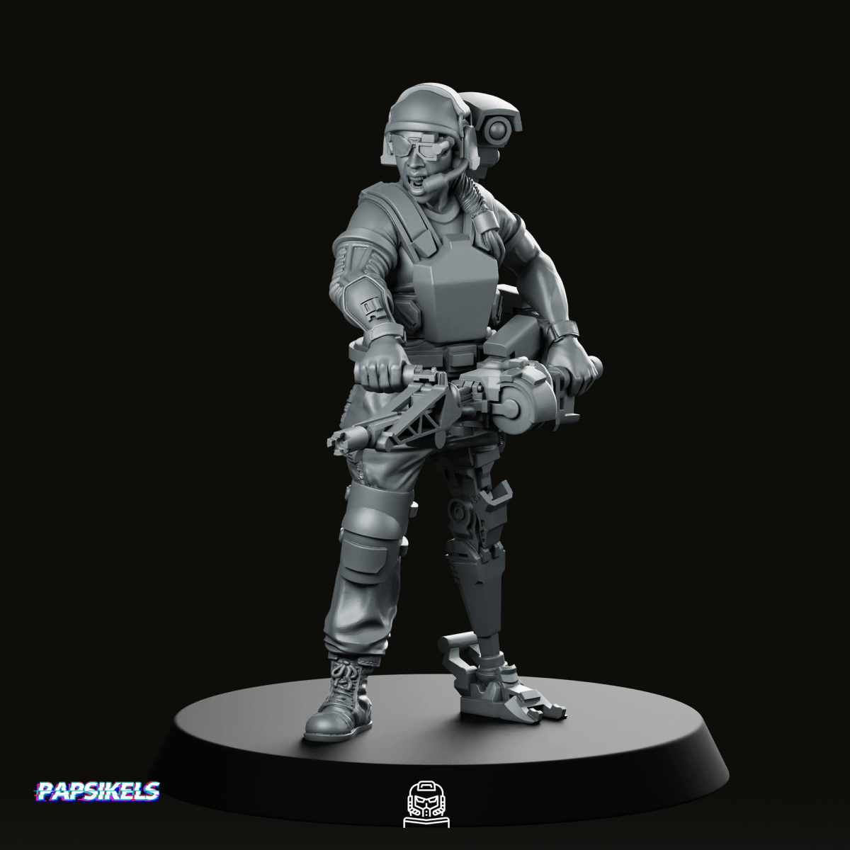 Female Colonial Marine Pvt Kae Peralta Miniature - Papsikels Miniatures - We Print Miniatures