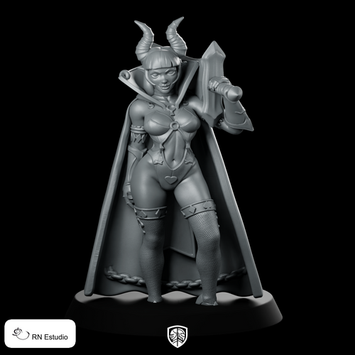 Female Deamon Ambrosia Miniature Horned Sword Demon