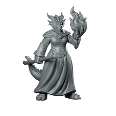 Female Dragonborn Sorcerer With Flame And Miniature Miniature 360 Spin 01