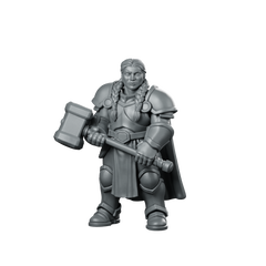 Female Dwarf Fighter With Miniature Braids Miniature 360 Spin 01