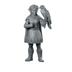 Female Elf Falconer Miniature Hawk Ranger Miniature 360 Spin 01