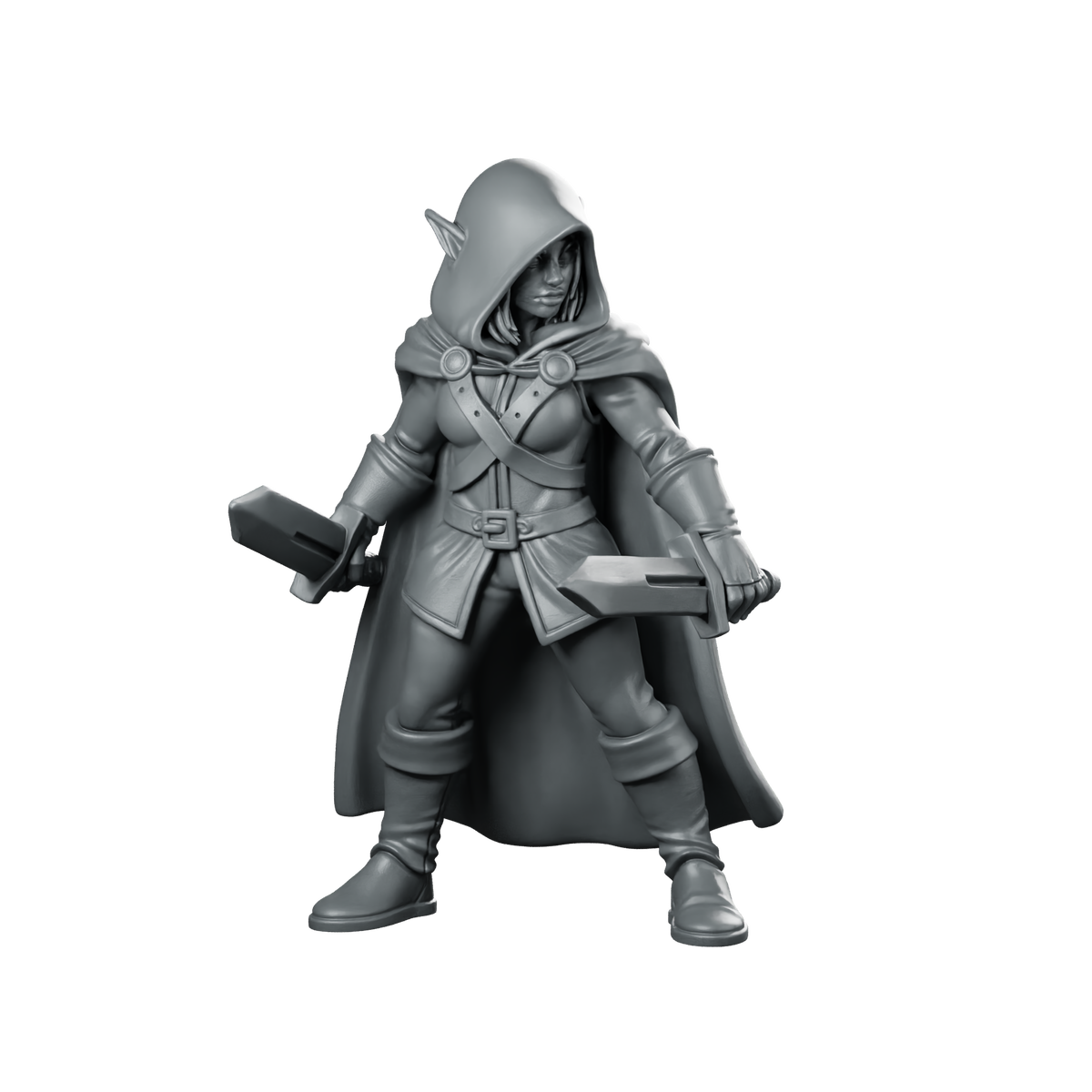 Female Elf Rogue With Short Sword Miniature Miniature 360 Spin 01