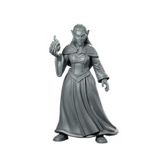 Female Elf Sorcerer With Flame Miniature Spellcaster Miniature 360 Spin 01