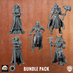Female Fantasy Heroes Miniature Bundle (5 Resin Miniatures)