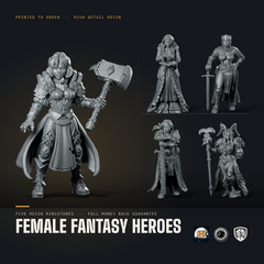 Female Fantasy Heroes Miniature Bundle (5 Resin Miniatures)