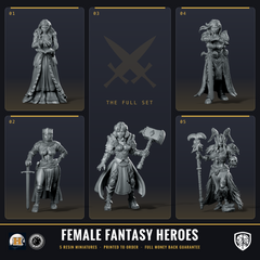 Female Fantasy Heroes Miniature Bundle (5 Resin Miniatures)